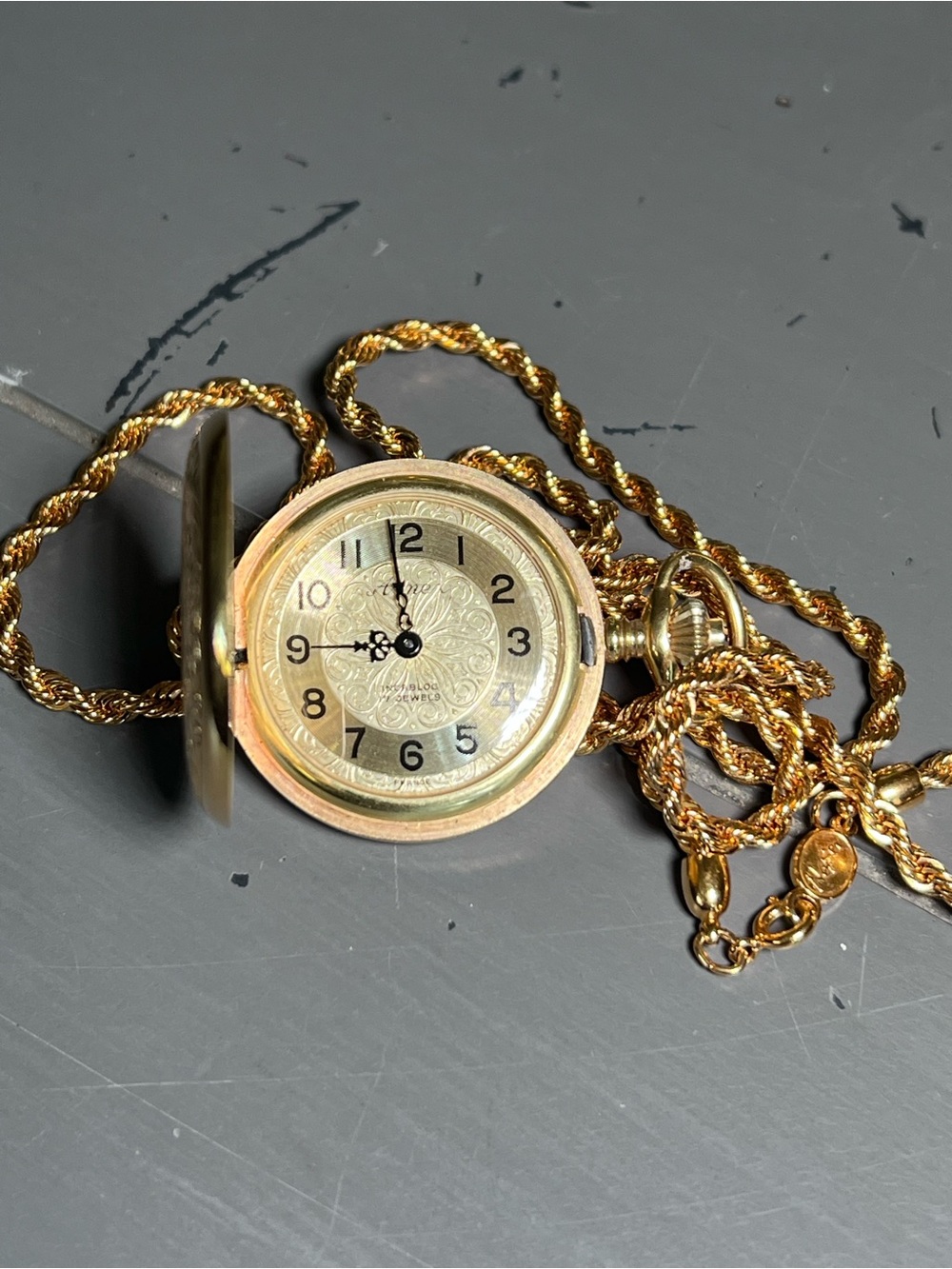 Arnex France Incabloc 17 Jewels Hunter Pocket Watch Working